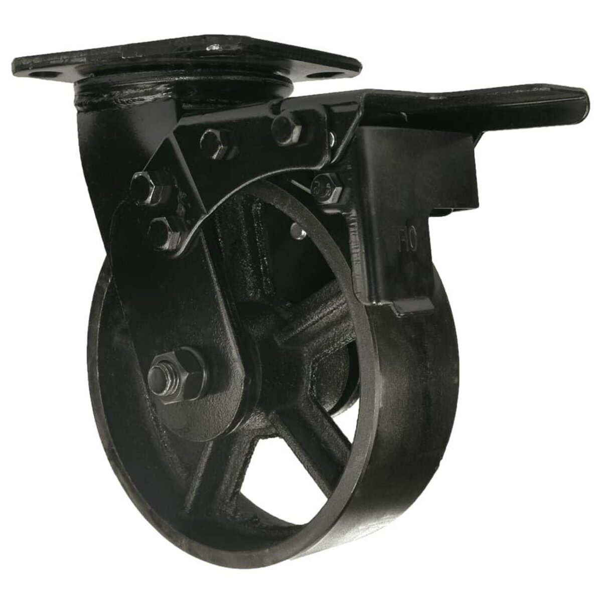 Mac Lean Roulette pivotante avec frein 150 mm Noir pas cher 