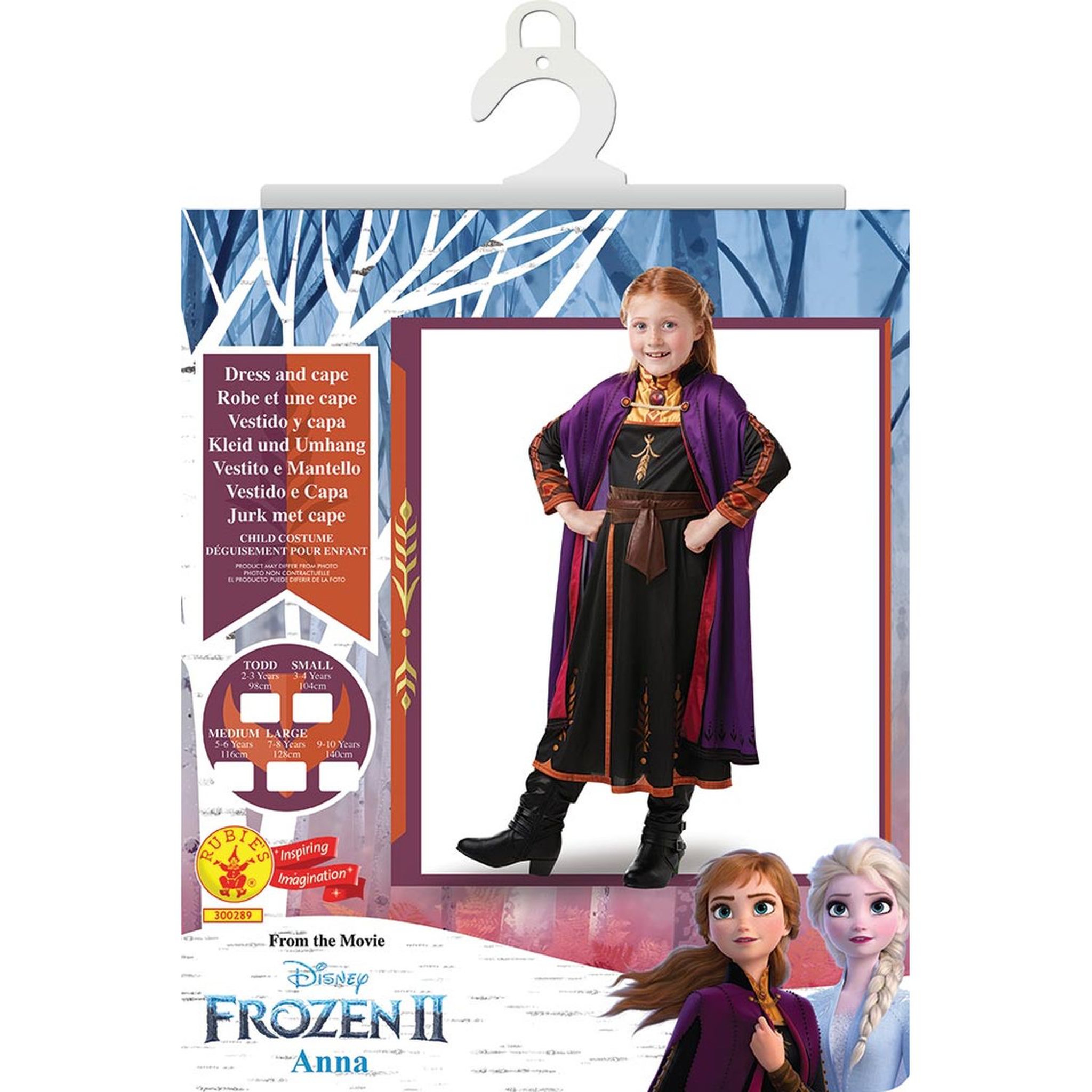 Voir la diapositive 4 : RUBIES Déguisement classique Anna taille TOD- La Reine des Neiges