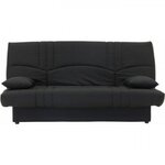 MARKET24 Banquette clic clac 3 places - Tissu noir - L 190 x P 92 cm - DREAM - Style Contemporain