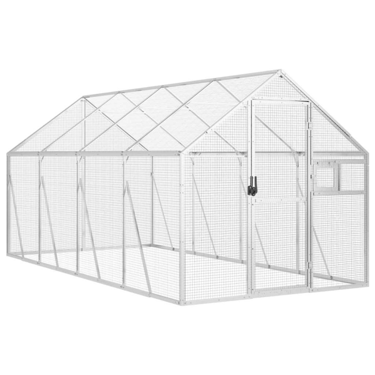 VIDAXL Voliere argente 1,79x4x1,85 m aluminium