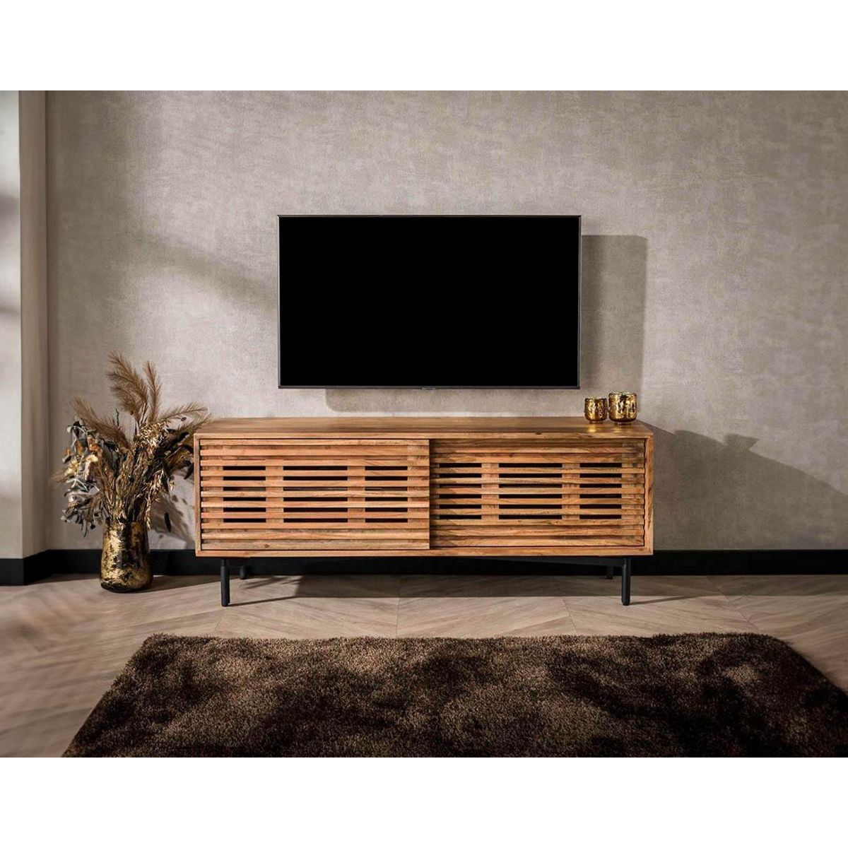 LISA DESIGN Dawan - meuble tv - portes coulissantes - 135 cm