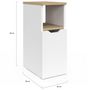 Voir la diapositive 4 : ID MARKET Lot de 2 tables de chevet ANOUK 1 porte avec niche blanc et bois