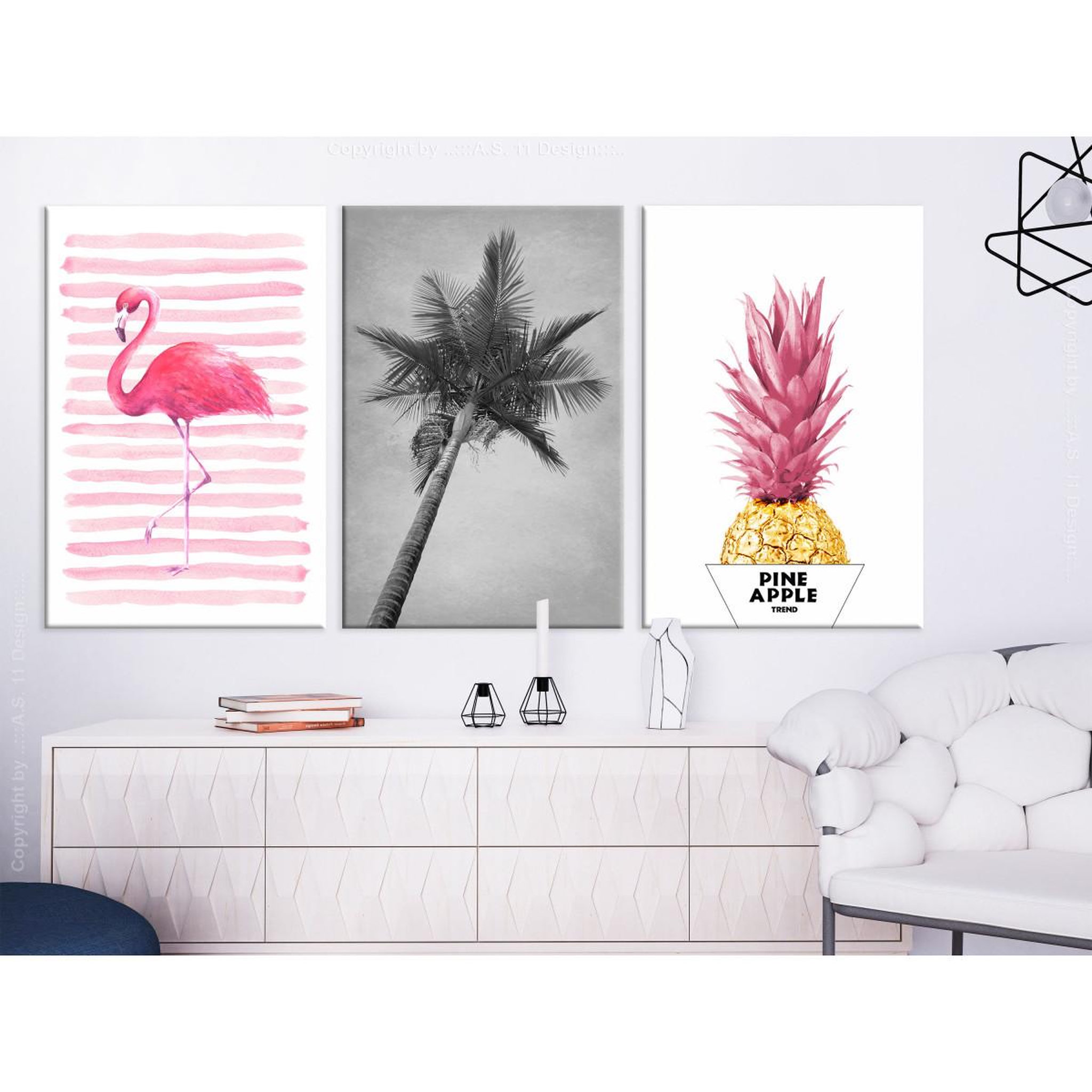 Voir la diapositive 2 : Paris Prix Tableau imprimé  tropical heat 3 panneaux  60x120cm