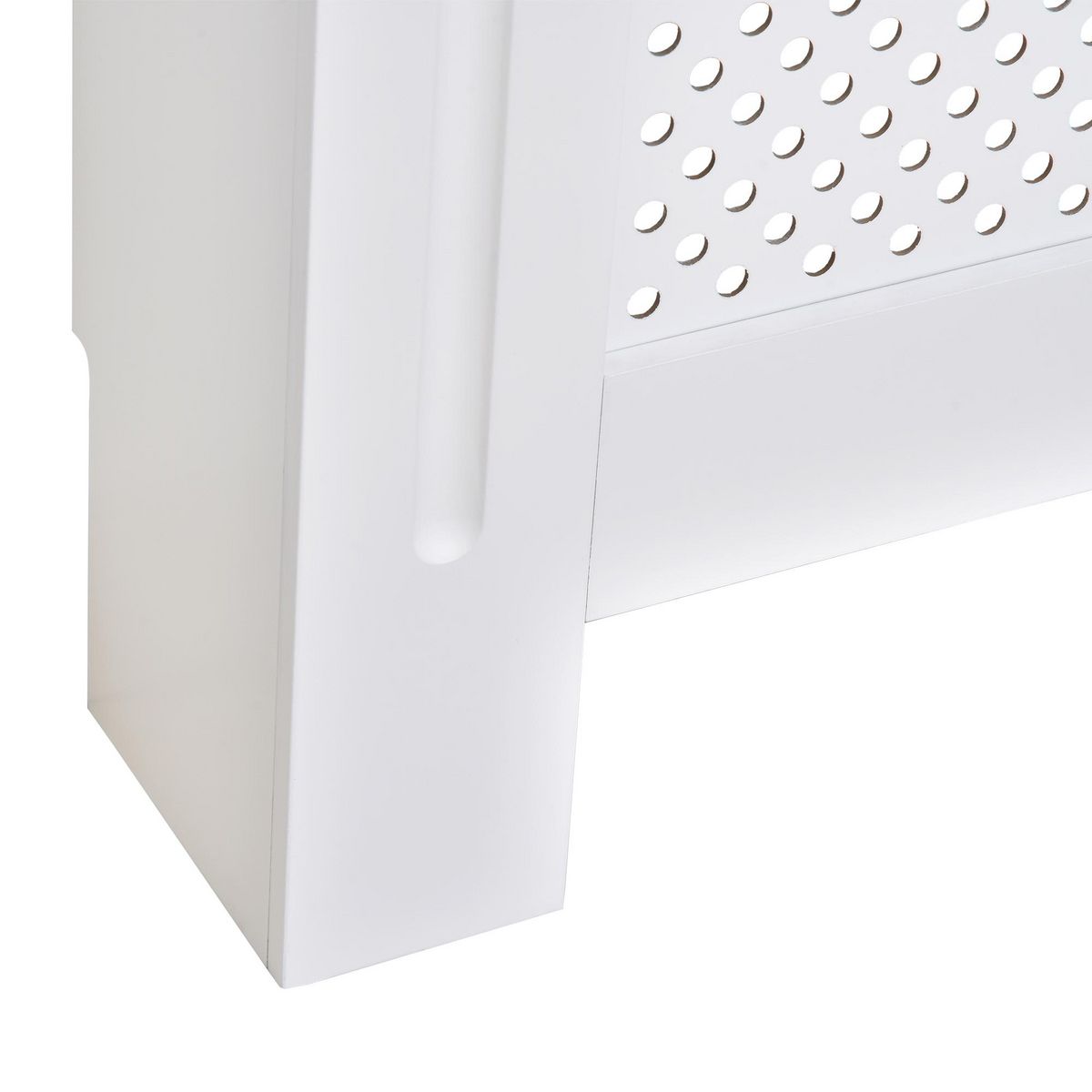 HOMCOM Cache-radiateur design - habillage radiateur motif rond - dim. 78L x 19l x 82H cm - MDF blanc
