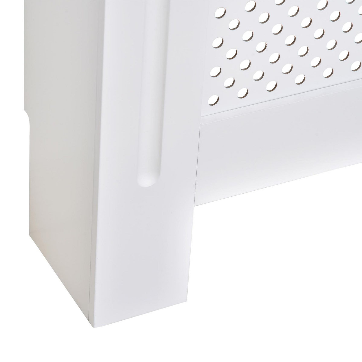 HOMCOM Cache-radiateur design - habillage radiateur motif rond - dim. 78L x 19l x 82H cm - MDF blanc