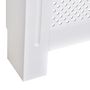 Voir la diapositive 6 : HOMCOM Cache-radiateur design - habillage radiateur motif rond - dim. 78L x 19l x 82H cm - MDF blanc