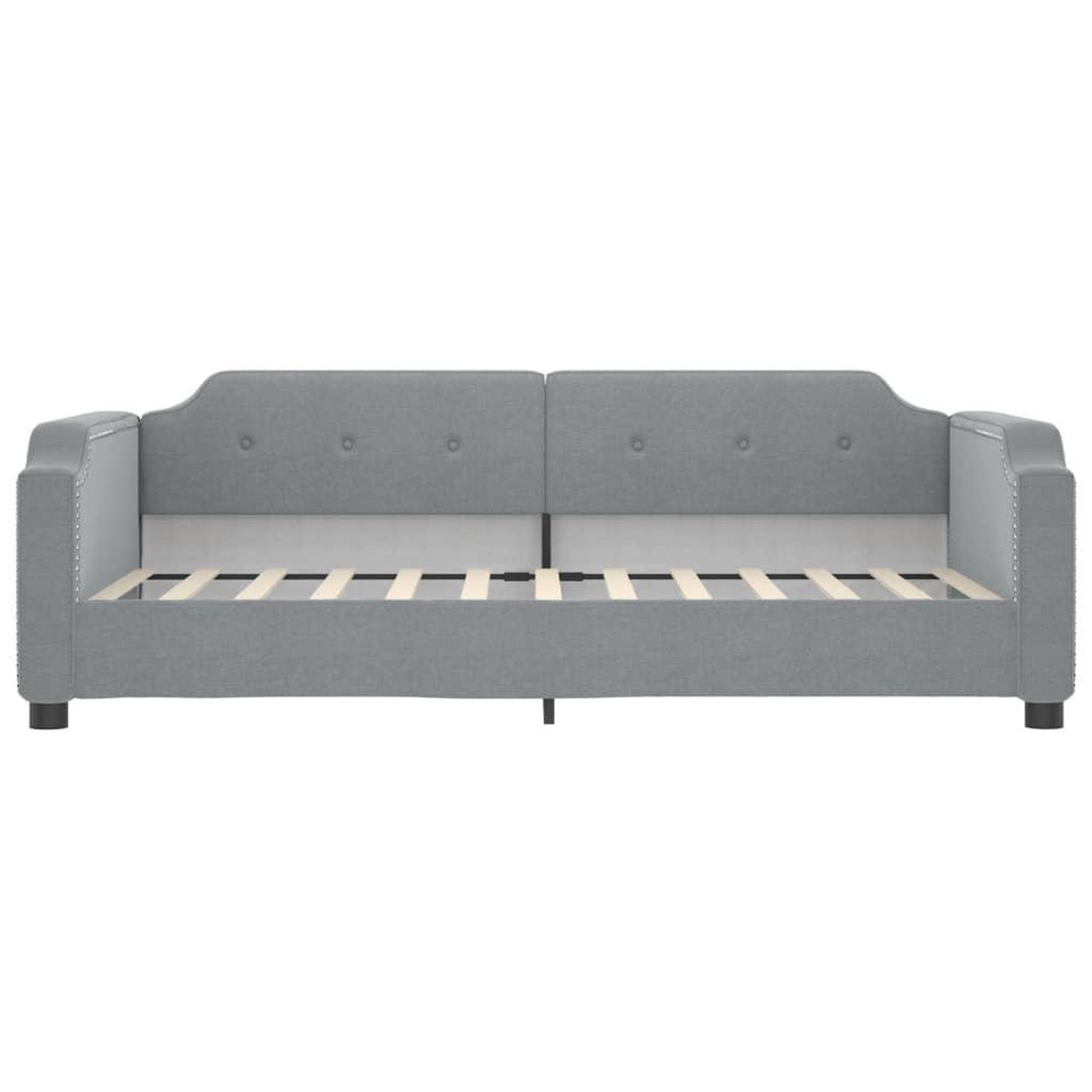 Voir la diapositive 4 : VIDAXL Lit de jour avec matelas gris clair 100x200 cm tissu