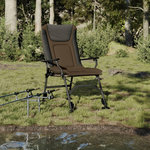 VIDAXL Chaise de peche avec accoudoir pliable taupe