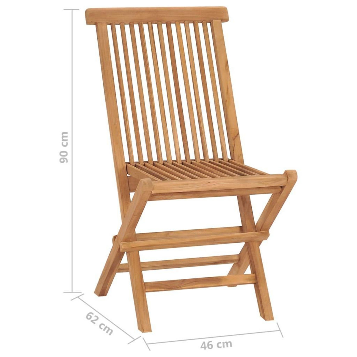 VIDAXL Chaises de jardin pliables lot de 2 Bois de teck massif