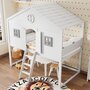 Voir la diapositive 5 : MERAX Lit cabane enfant 90x200cm bois et mdf coloris blanc