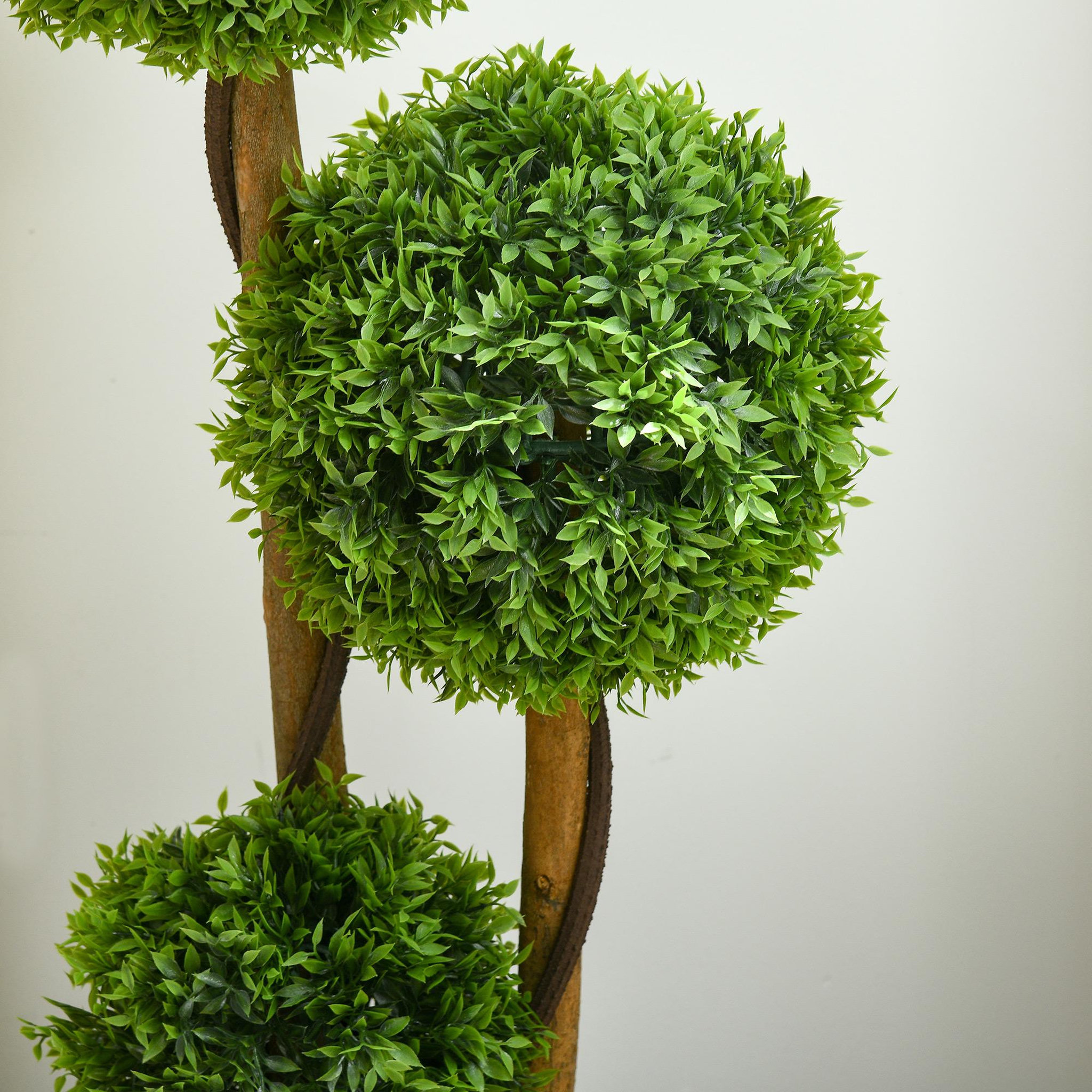 Voir la diapositive 5 : HOMCOM Buis artificiel topiaire artificielle 3 boules H. 110 cm pot inclus