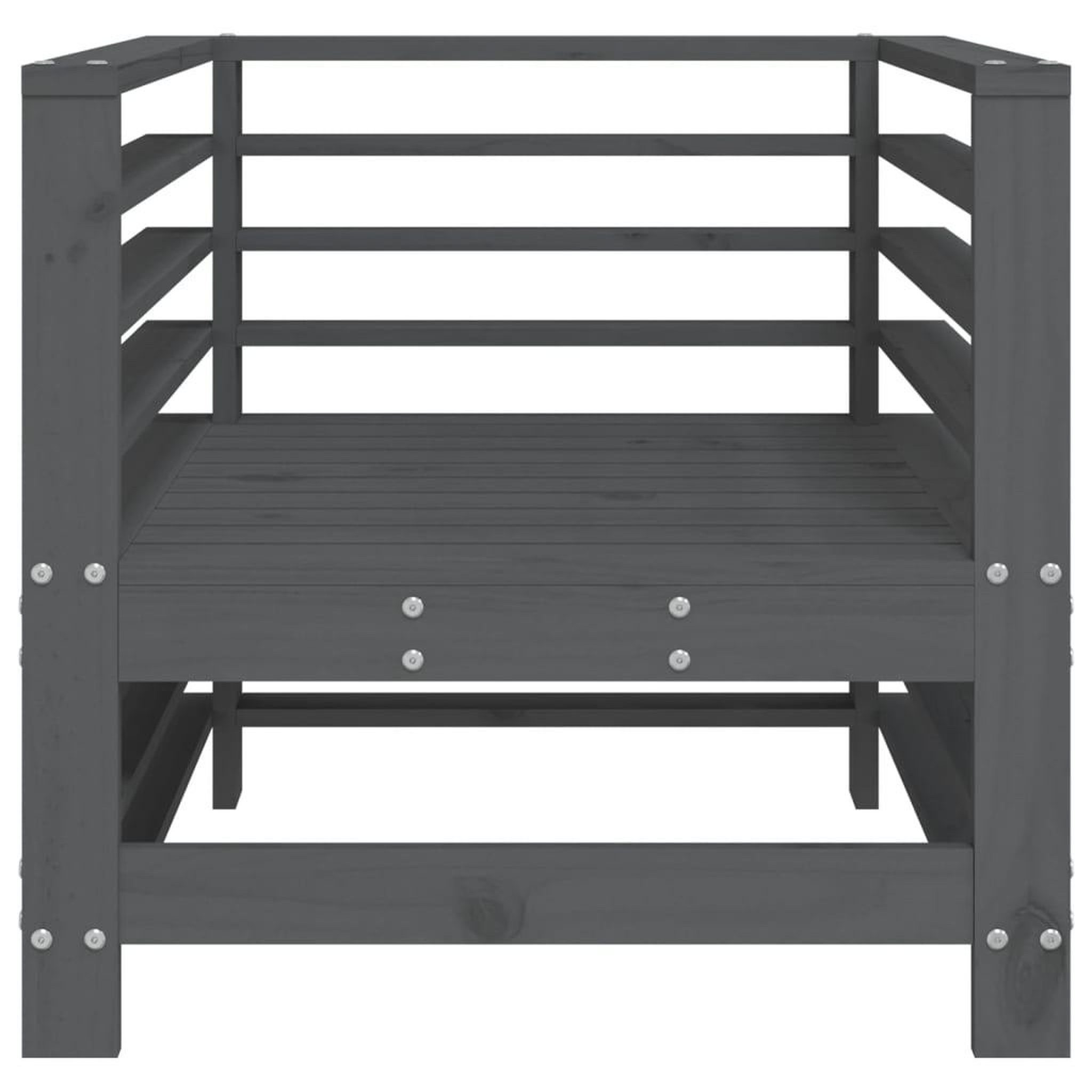Voir la diapositive 4 : VIDAXL Chaises de jardin lot de 2 gris bois massif de pin