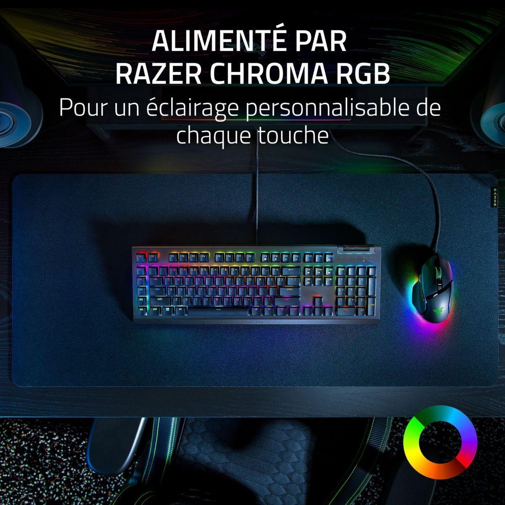 Voir la diapositive 3 : Razer Clavier gamer BlackWidow V4 X Green Switch