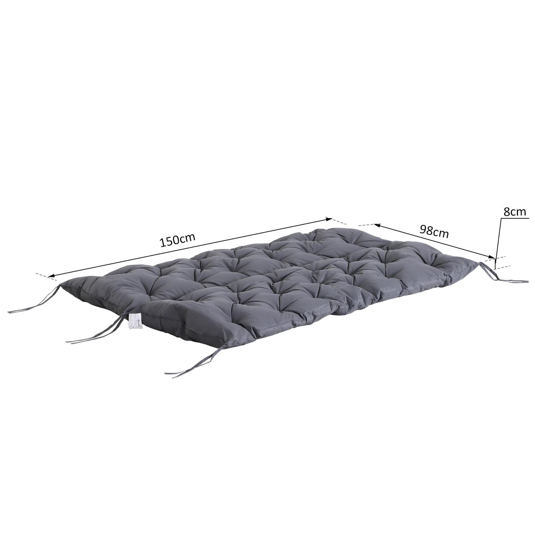 Voir la diapositive 3 : OUTSUNNY Coussin matelas assise dossier pour banc de jardin balancelle canapé 3 places grand confort 150 x 98 x 8 cm gris