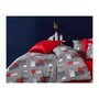 Voir la diapositive 2 : GENERIQUE Parure de lit - 1 housse de couette 220 x 240 cm + 2 taies d'oreiller 60 x 60 cm - 100 % polyester microsatin - Gris