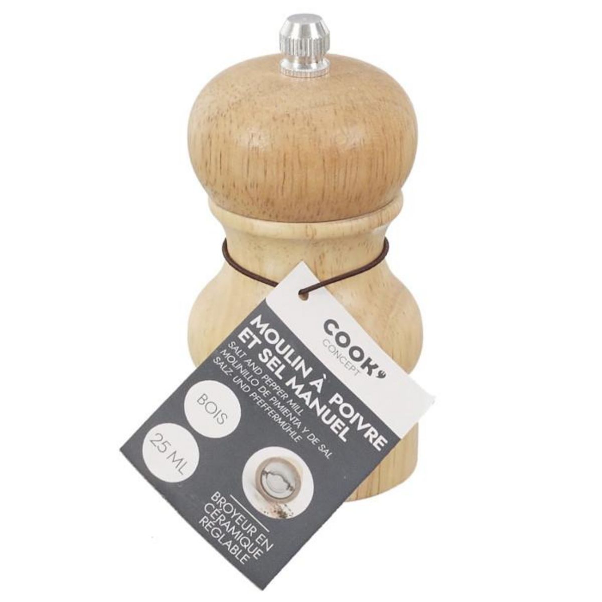 Paris Prix Moulin à Poivre & Sel en Bois  Mini  10cm Naturel