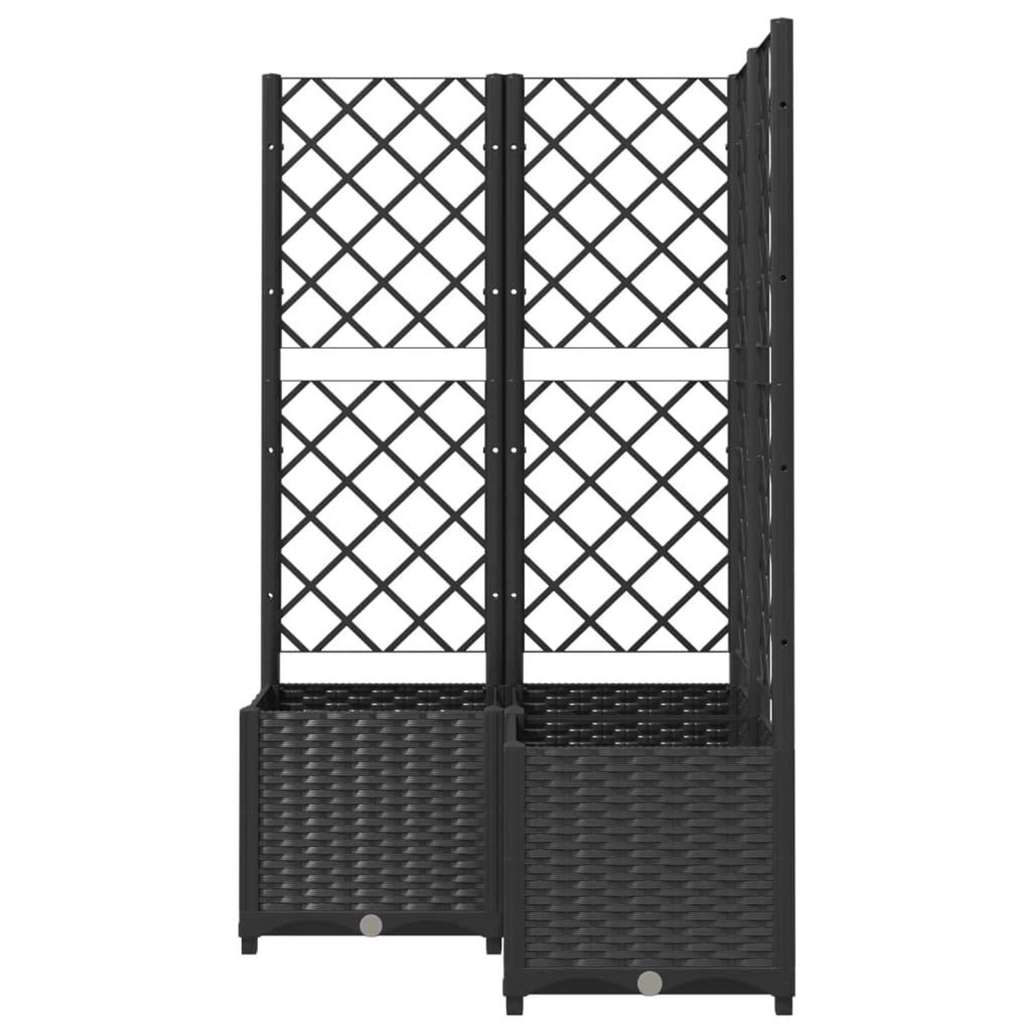 Voir la diapositive 4 : VIDAXL Jardiniere avec treillis Noir 80x80x136 cm PP