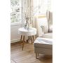 Voir la diapositive 6 : Wenko Table d'appoint ronde avec couvercle en MDF et Bambou - Blanc et Beige