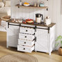 Voir la diapositive 2 : MERAX Buffet 2 porte(s) 4 tiroir(s) - 137 cm blanc mdf