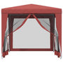 Voir la diapositive 3 : VIDAXL Tente de fete avec 4 parois laterales en maille Rouge 2.5x2.5 m
