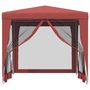 Voir la diapositive 3 : VIDAXL Tente de fete avec 4 parois laterales en maille Rouge 2.5x2.5 m