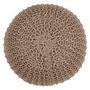 Voir la diapositive 6 : Rendez vous déco Pouf tricot rond en coton jaune moutarde D40 cm - Elisa