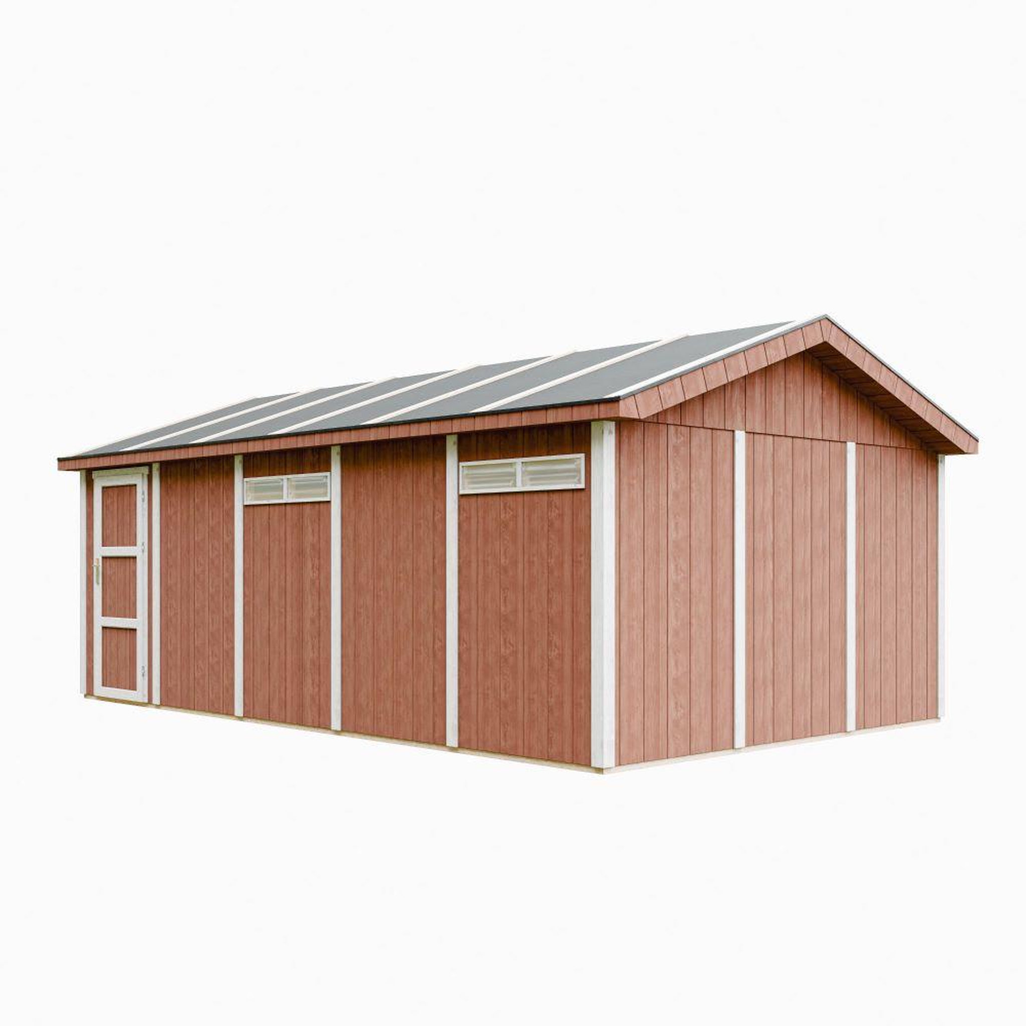 Voir la diapositive 2 : TIMBELA Garage qualité premium 21 m²- l378xl648 cm construction en panneaux lp smartsidem992b