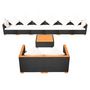 Voir la diapositive 4 : VIDAXL Salon de jardin 9 pcs avec coussins Resine tressee Noir