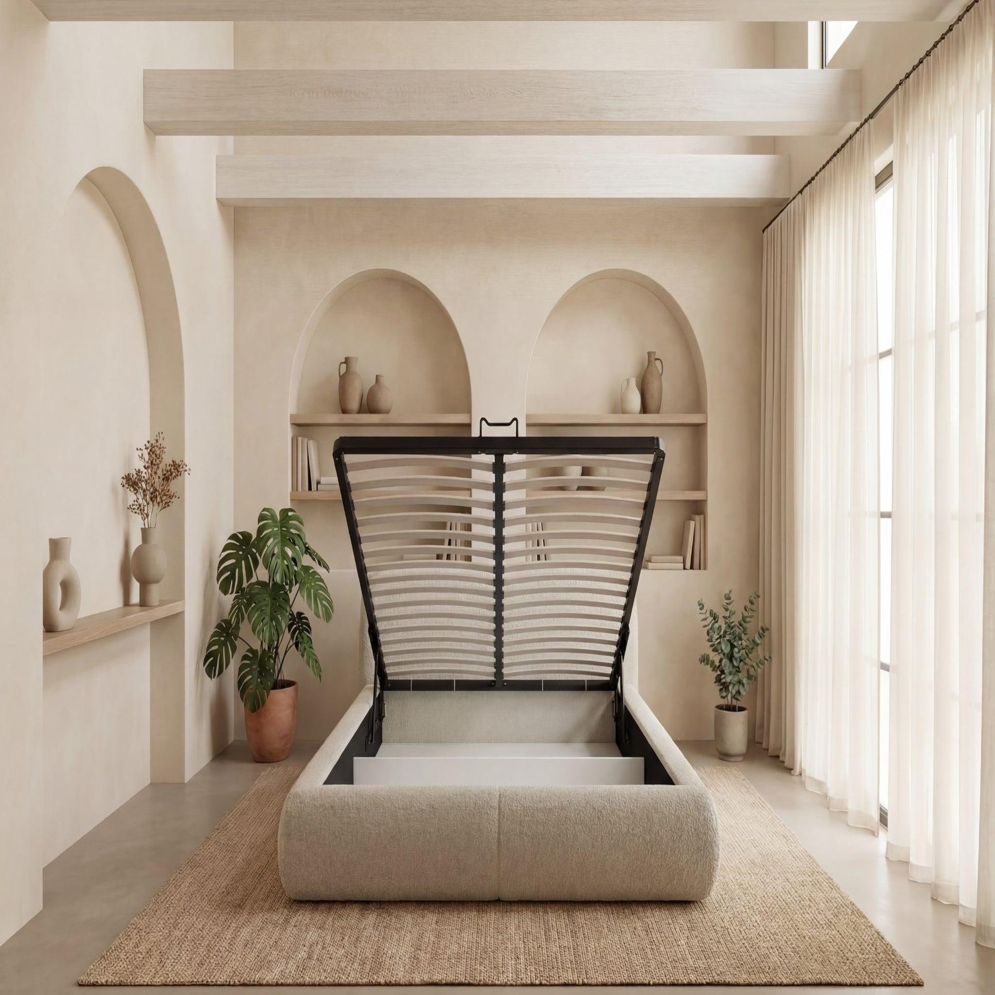 Voir la diapositive 4 : CASANOVA PARIS Delora - lit coffre tissu chenille