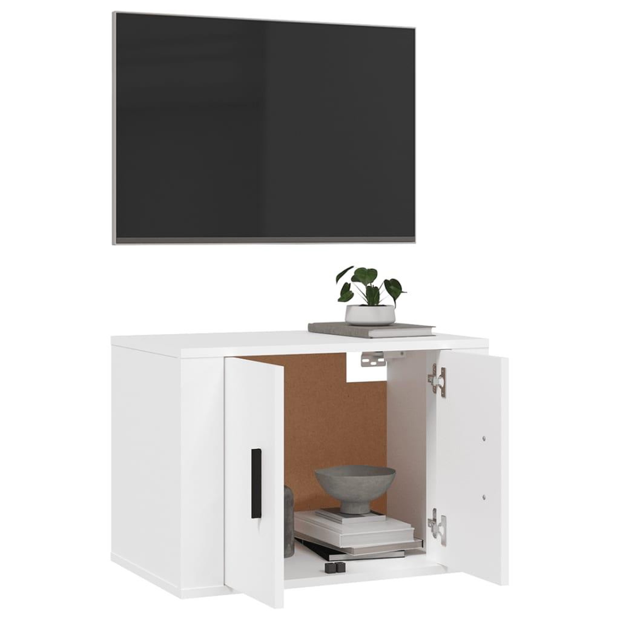 Voir la diapositive 5 : VIDAXL Meuble TV mural Blanc 57x34,5x40 cm