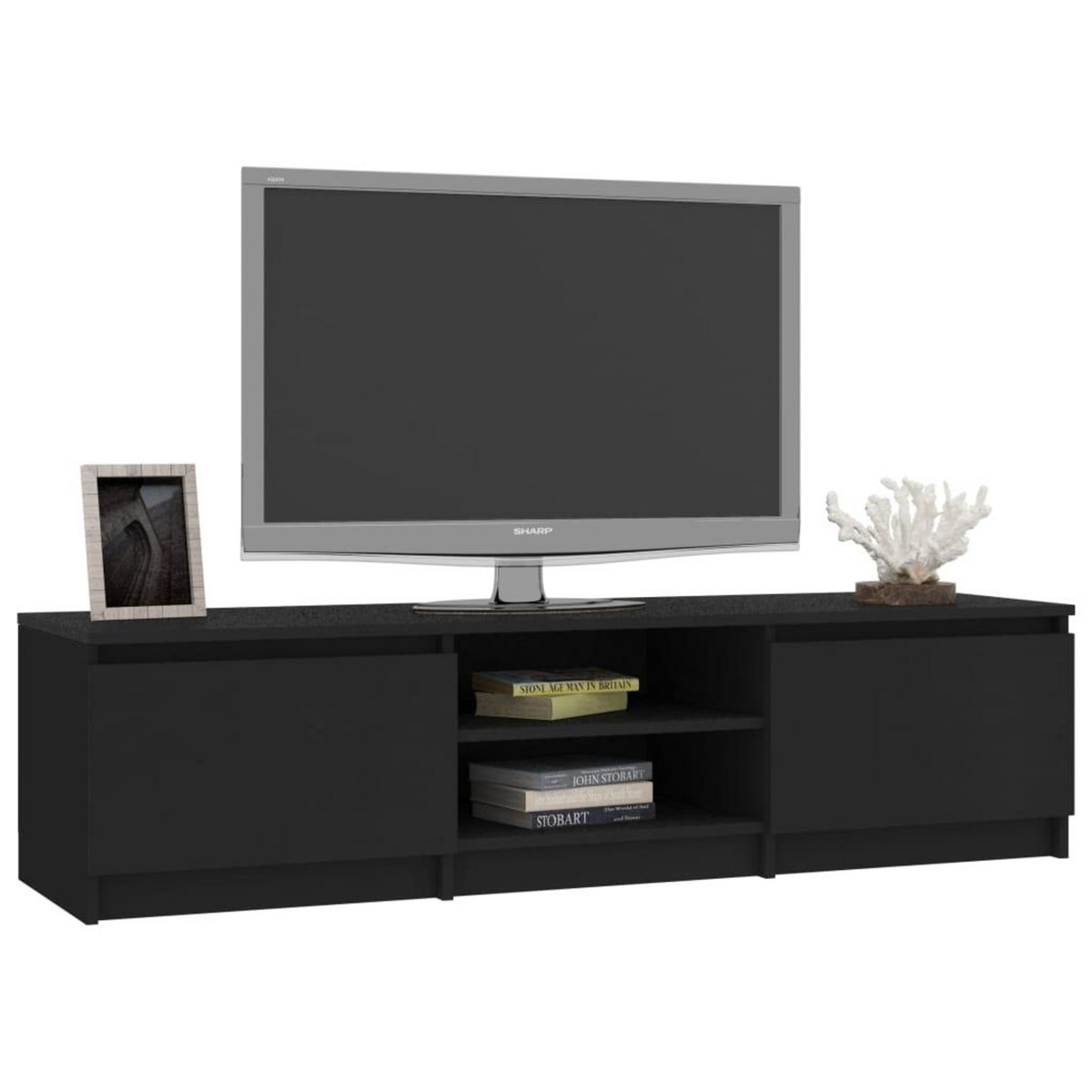VIDAXL Meuble TV Noir 140x40x35,5 cm Bois d'ingenierie