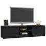 Voir la diapositive 3 : VIDAXL Meuble TV Noir 140x40x35,5 cm Bois d'ingenierie