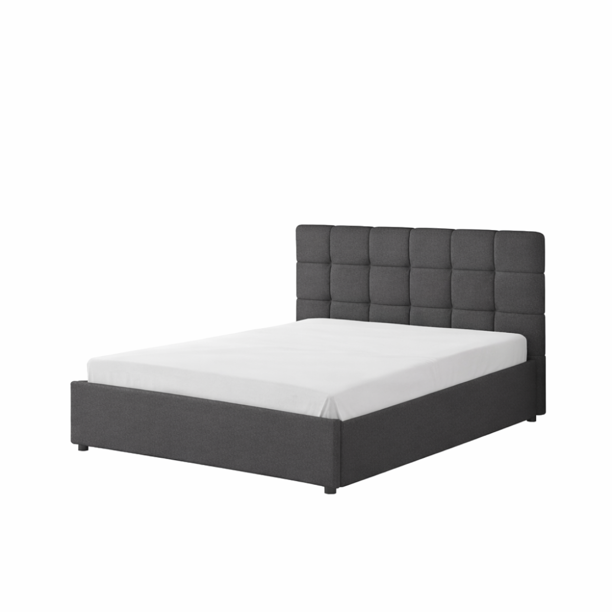 CONCEPT USINE Lit avec coffre de rangement 160x200cm velours gris foncé santa