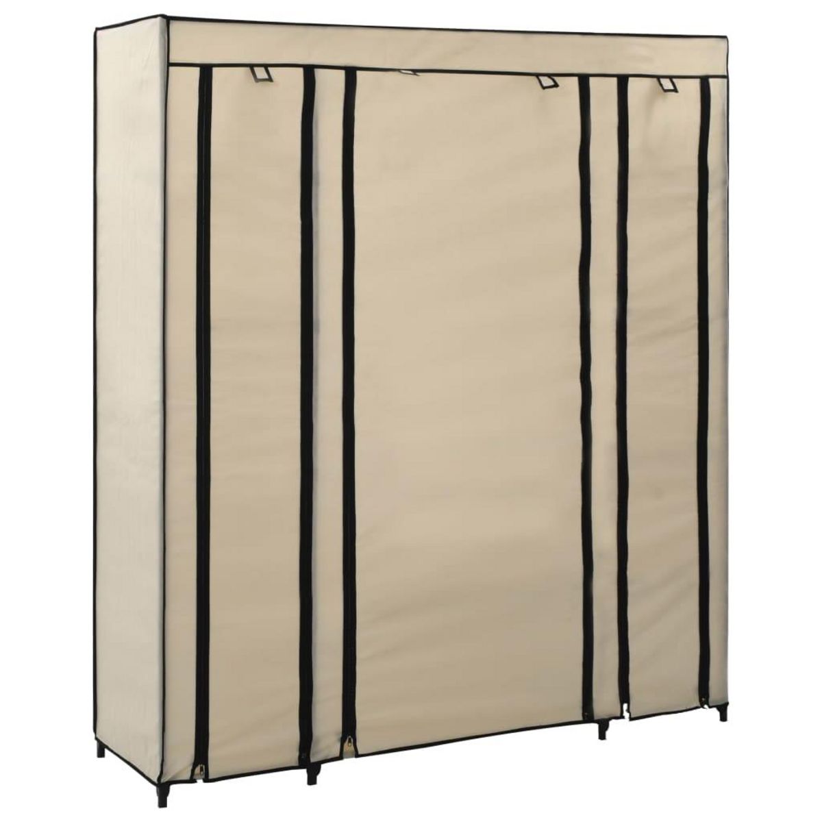VIDAXL Armoire avec compartiments et tiges Creme 150x45x176 cm Tissu