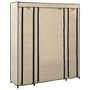 Voir la diapositive 3 : VIDAXL Armoire avec compartiments et tiges Creme 150x45x176 cm Tissu