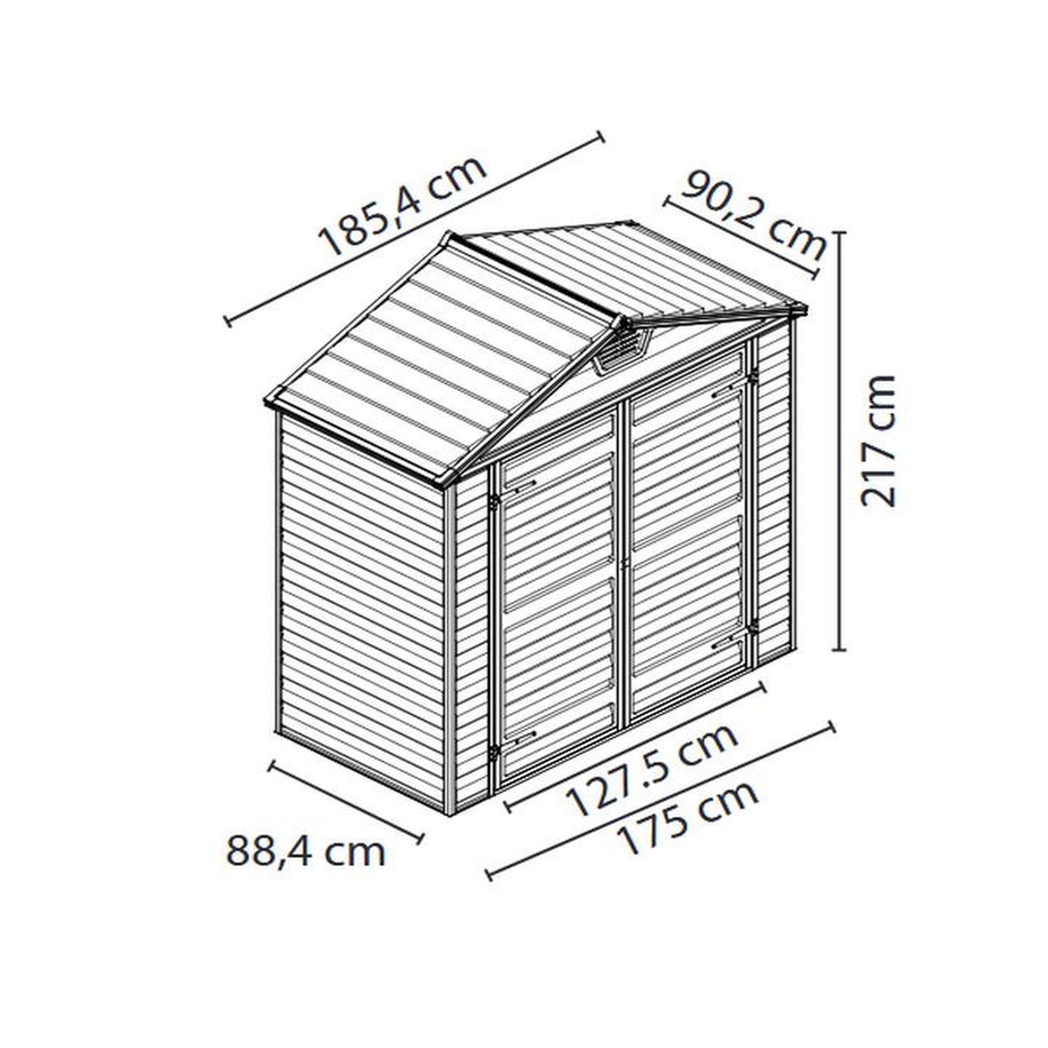 Voir la diapositive 2 : Palram Abris de jardin 1.55m² ambre - 702919