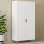 Voir la diapositive 2 : ID MARKET Armoire 2 portes HELSINKI scandinave blanc penderie 80 cm avec étagères rangement maxi capacité