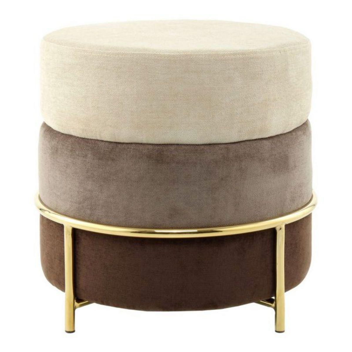 Paris Prix Pouf Design en Velours  Matilda  48cm Marron