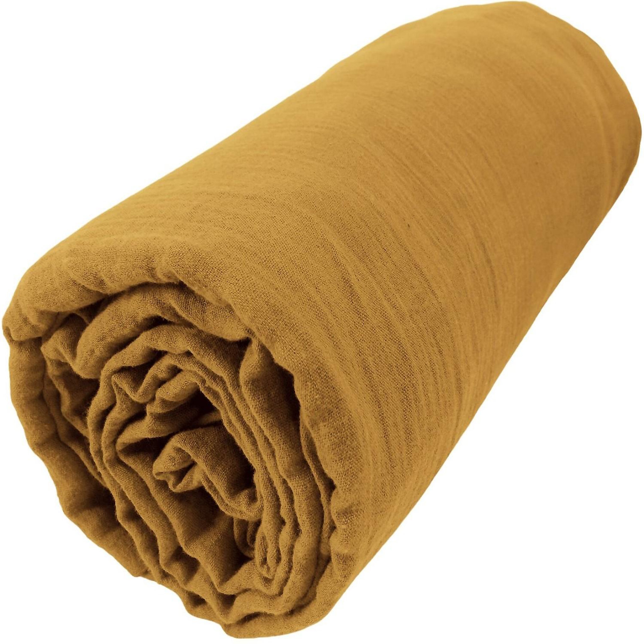 Voir la diapositive 2 : Home collection Drap housse 100% gaze de coton