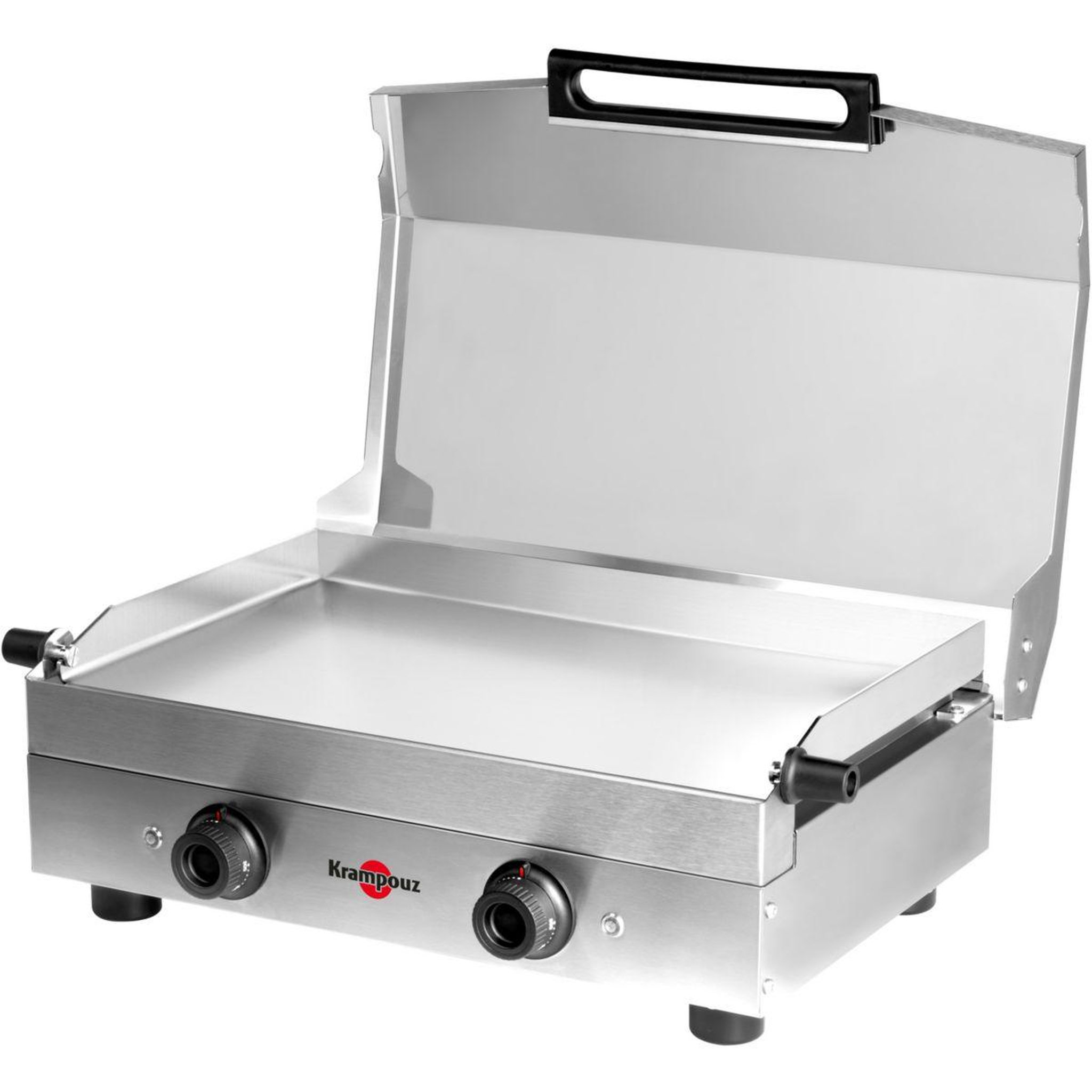 Voir la diapositive 5 : KRAMPOUZ Plancha électrique PFSY2AA-KR inox 2 brûleurs à poser, 54x33 cm