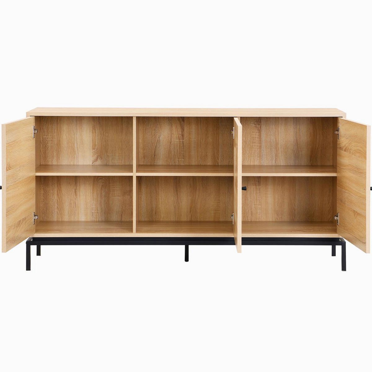 HOMIFAB Buffet 3 portes effet bois 160 cm - Talia