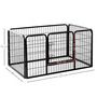Voir la diapositive 3 : HOMCOM Luxe parc enclos acier 125L x 80l x 70H cm 4 panneaux et 1 porte pour chiens noir