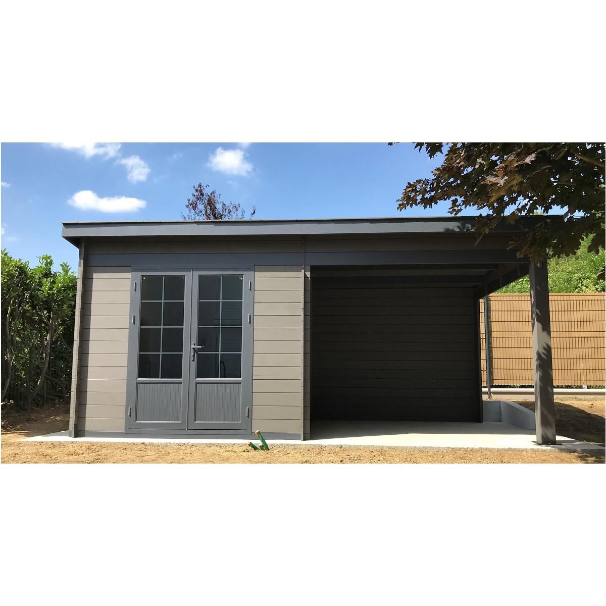 GREEN OUTSIDE Abri de jardin bois - Toit plat - 14,3m² - COLO