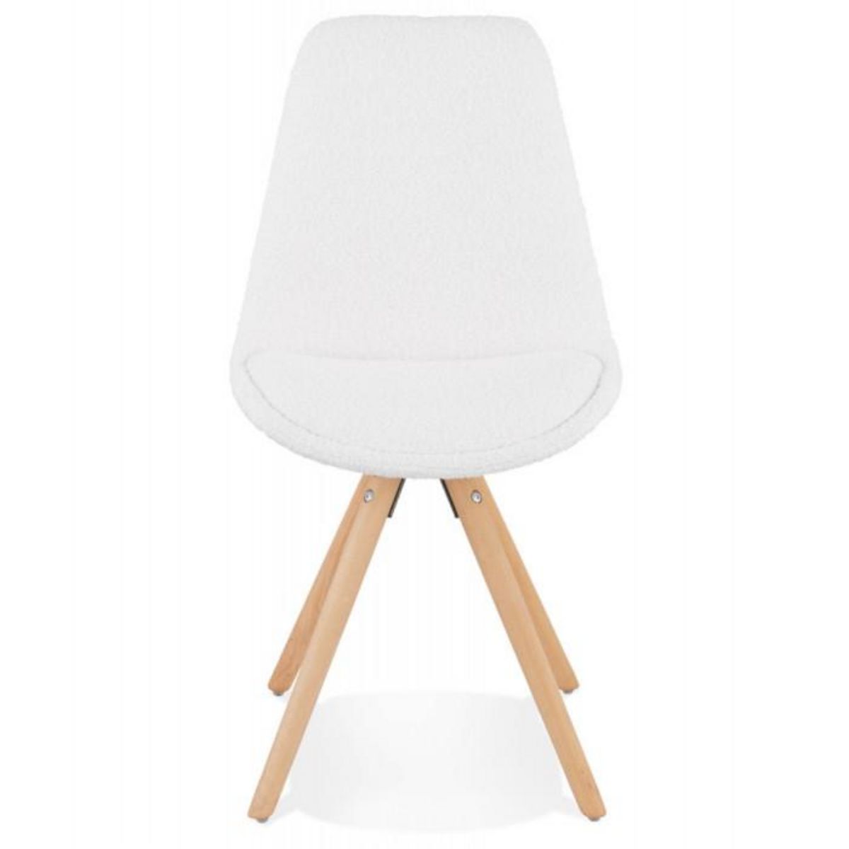 Paris Prix Chaise Design en Tissu Bouclé  Alisa  82cm Blanc & Naturel