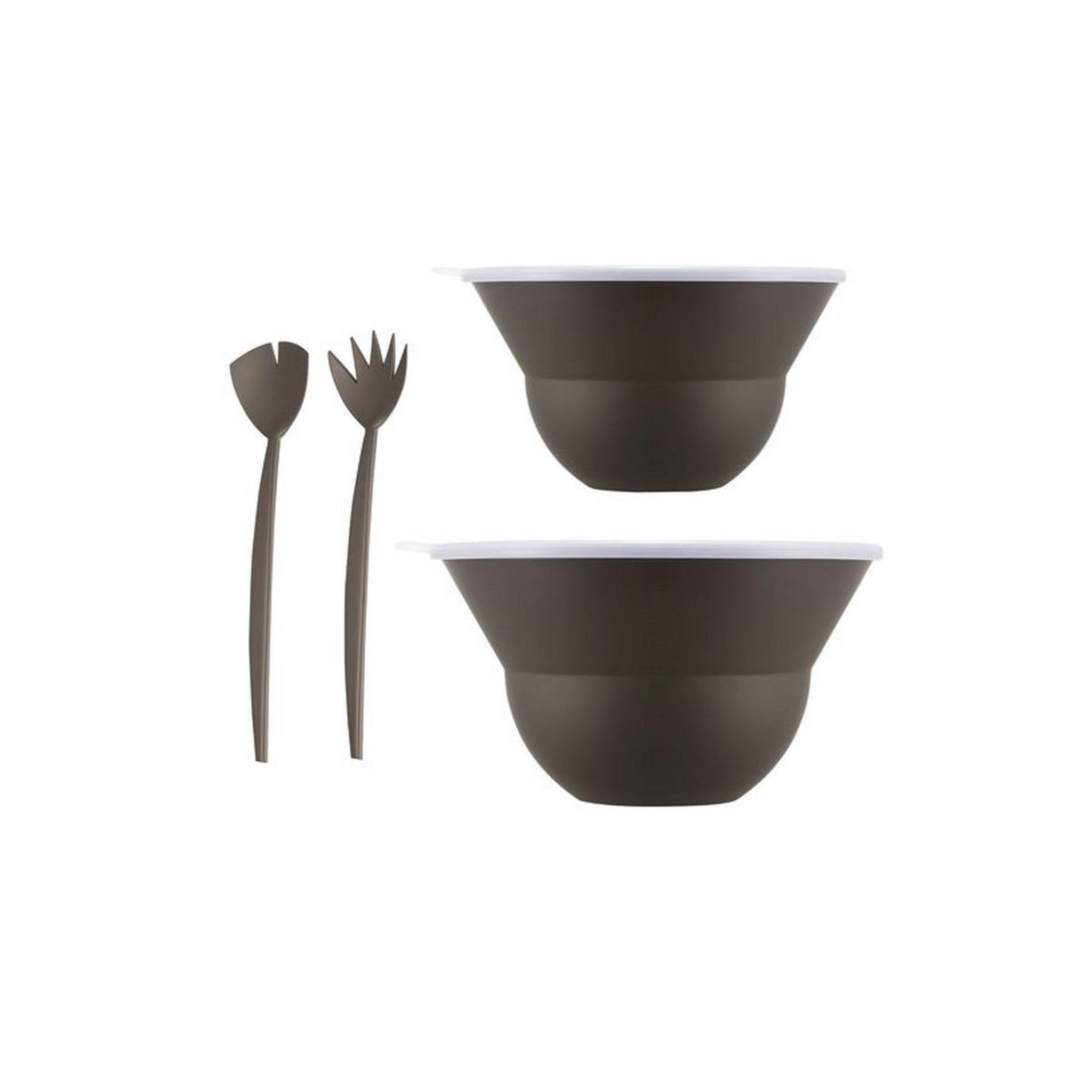 Bodum Lot de 2 saladiers 3l/4.9l avec couvercle + couverts marron - k2551-451-143s-1