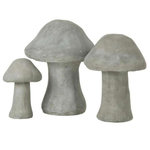 Paris Prix Lot de 3 Champignons Déco  Ciment  19cm Gris