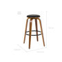 Voir la diapositive 4 : MAISON PAVANE Lot de 2 tabourets de bar 78 cm en cuir synthétique noir-Arthus