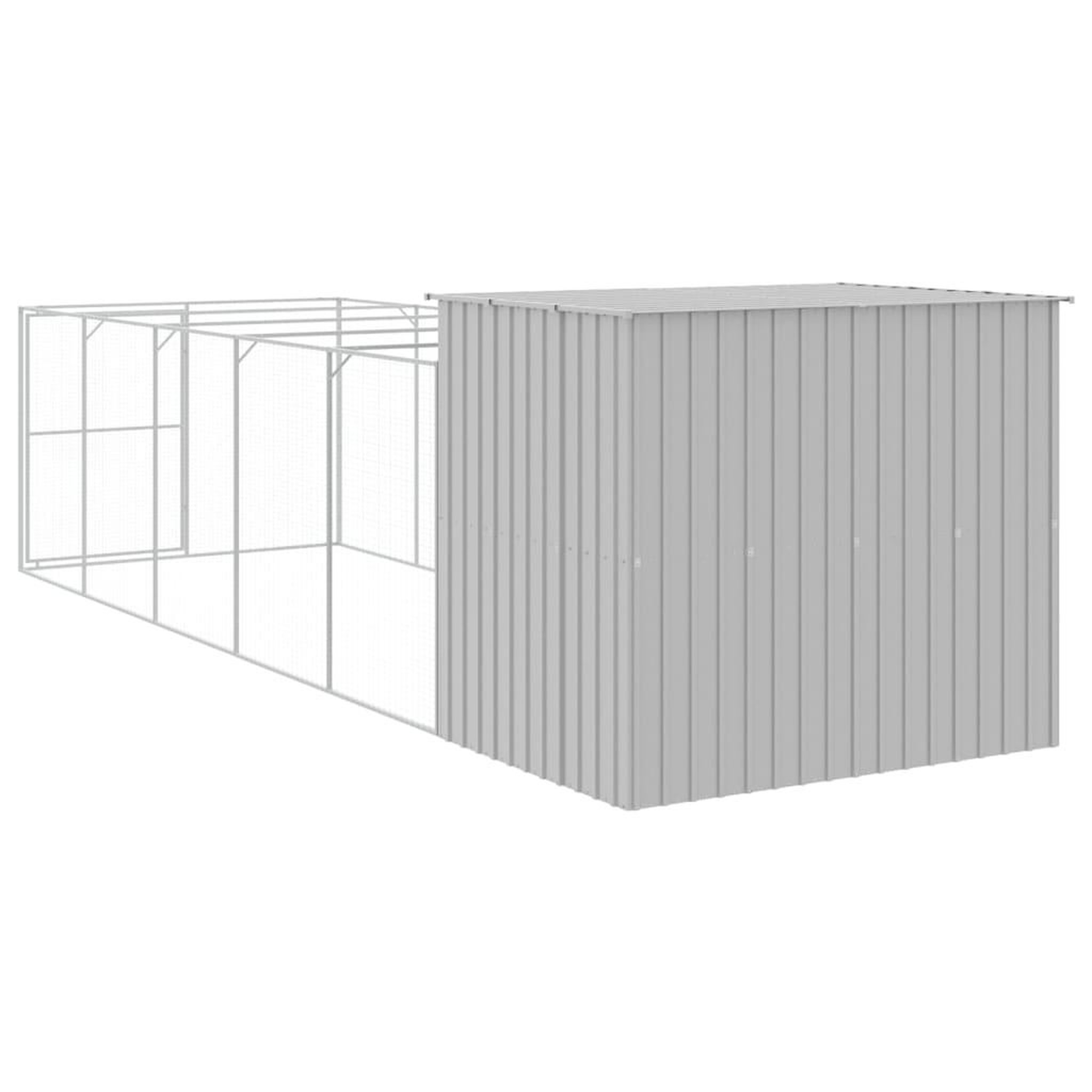 Voir la diapositive 5 : VIDAXL Niche pour chien avec cour gris clair 214x661x181 cm
