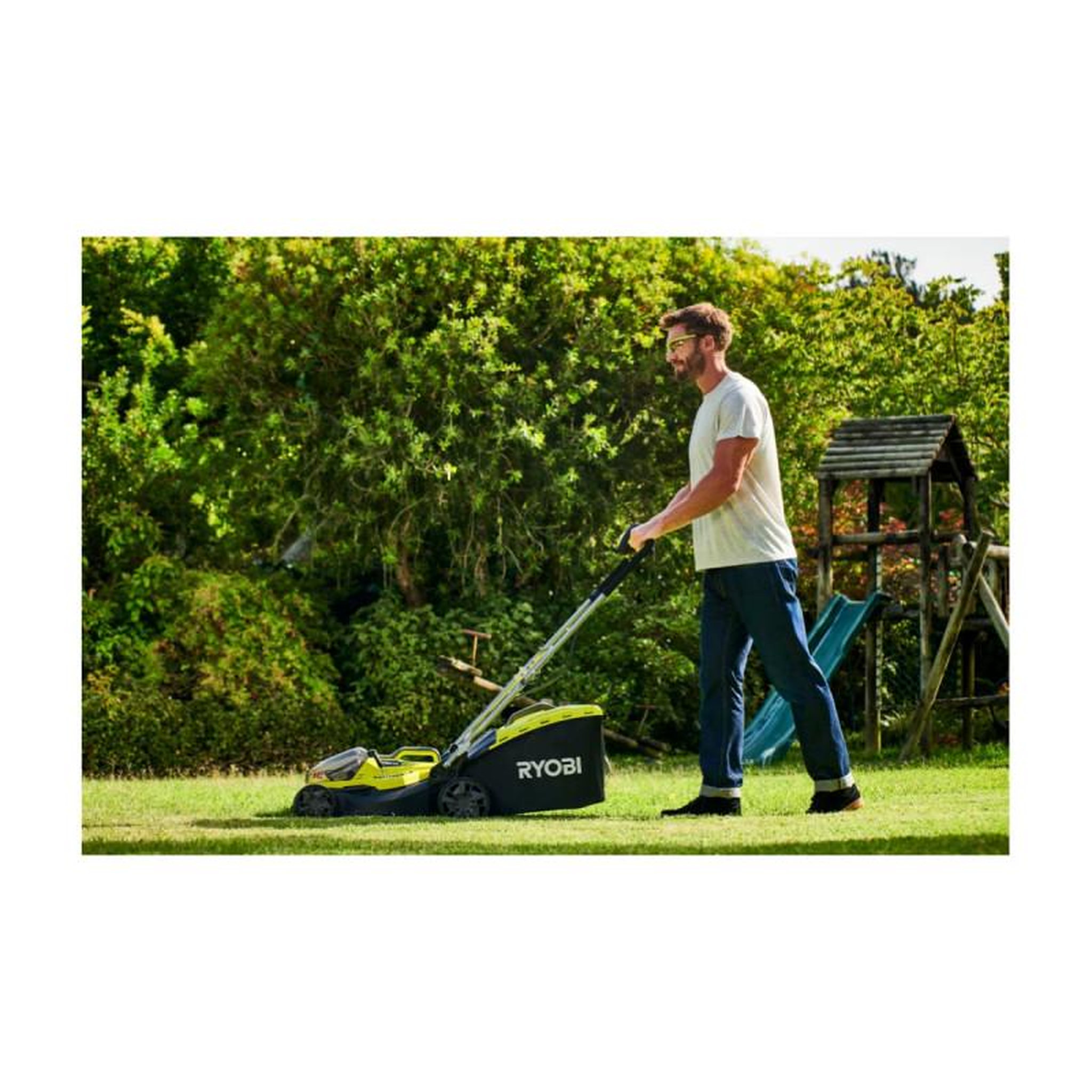 Voir la diapositive 3 : Ryobi Tondeuse hybride RYOBI 18V One+ coupe 37cm - 2 batteries 5.0 Ah - 1 chargeur rapide RY18LMH37A-250