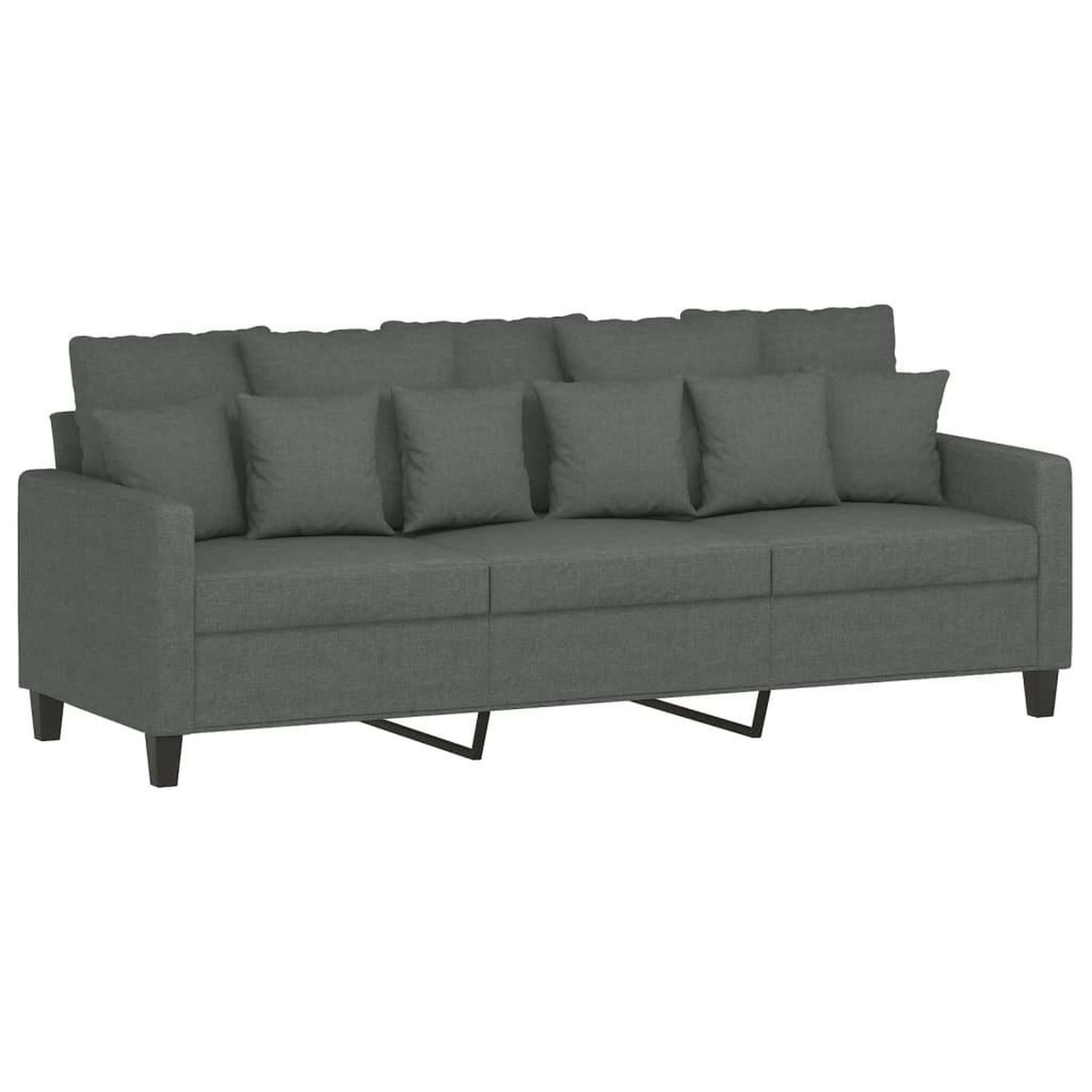 Voir la diapositive 4 : VIDAXL Ensemble de canapes 3 pcs coussins gris fonce tissu